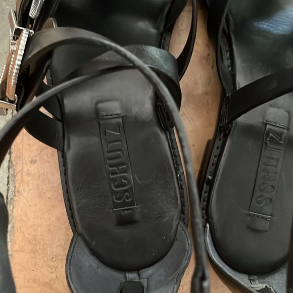 NEW Schutz Harper Leather Sandal Black Size 11 New in Box MSRP$198 - Picture 7 of 16
